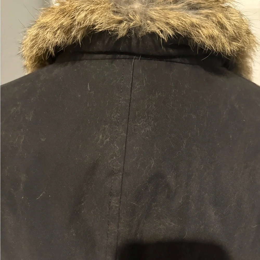 Women’s Burberry Black Trench Coat with Fur Trim Collar Nova Check Cuffs S/XL - Picture 7 of 16